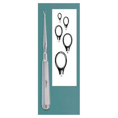 Curette Dermal Piffard 6-1/4" #4 8mm Oval Tip Stainless Steel Ea